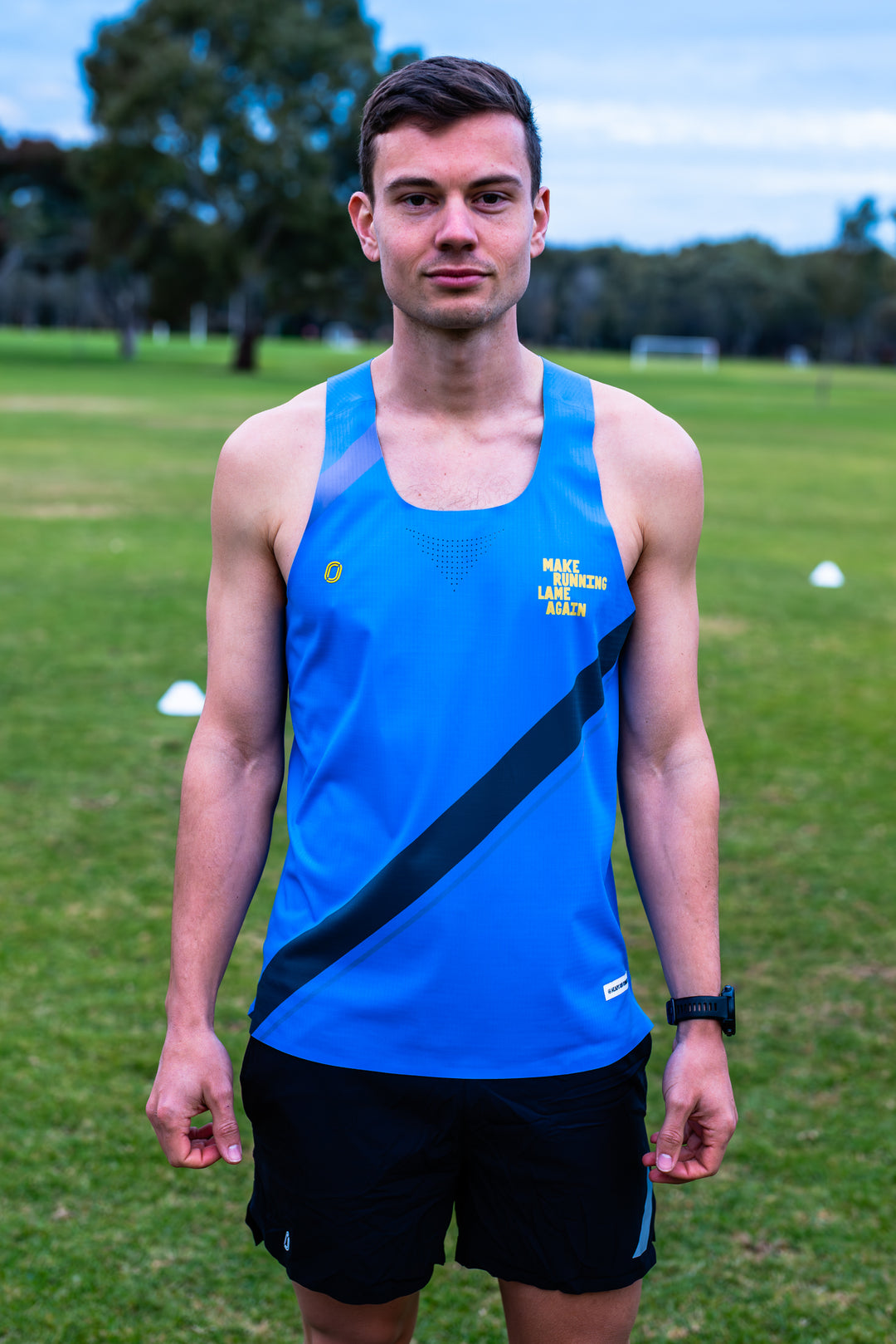 Victory Speed Tech Singlet For Men - @HeapsGoodRunners - Granada Sky