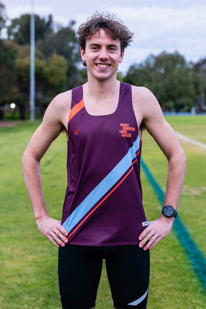Victory Speed Tech Singlet For Men - @HeapsGoodRunners - Zinfandel