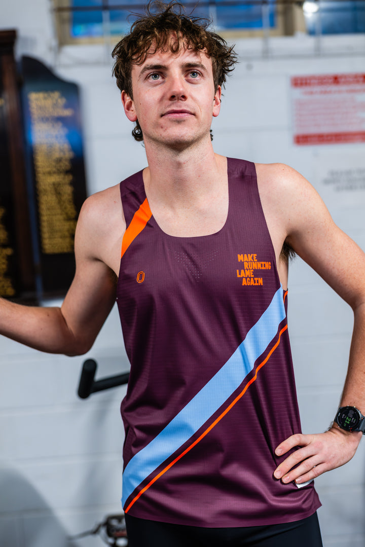 Victory Speed Tech Singlet For Men - @HeapsGoodRunners - Zinfandel