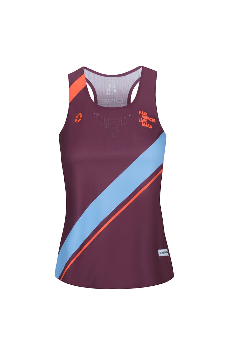 Victory Speed Tech Singlet For Women - @HeapsGoodRunners - Zinfandel
