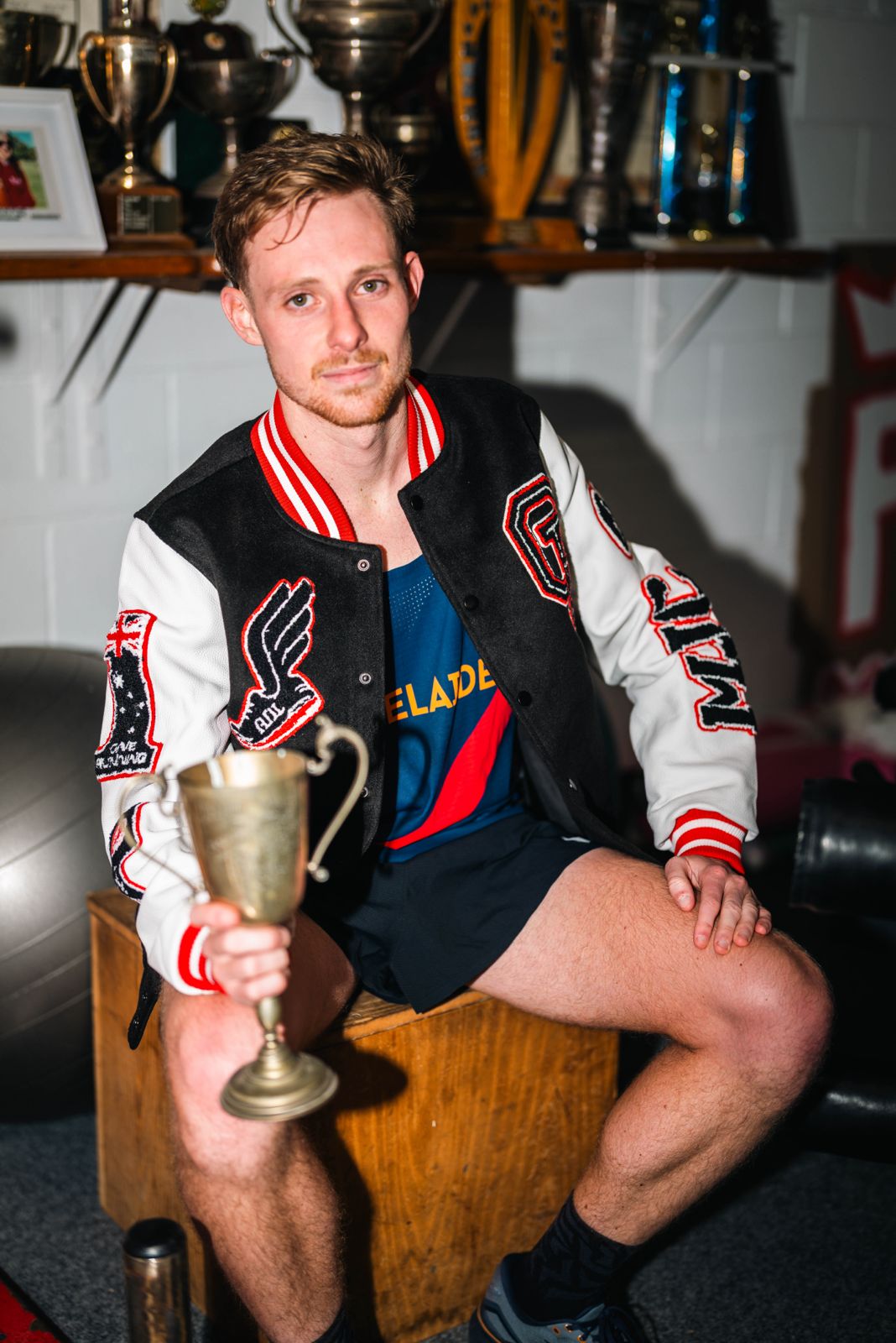 "MJC Trophy Room" Wool-Blend Felt and Leather Varsity Jacket SS24