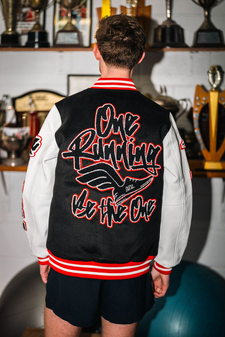 "MJC Trophy Room" Wool-Blend Felt and Leather Varsity Jacket SS24
