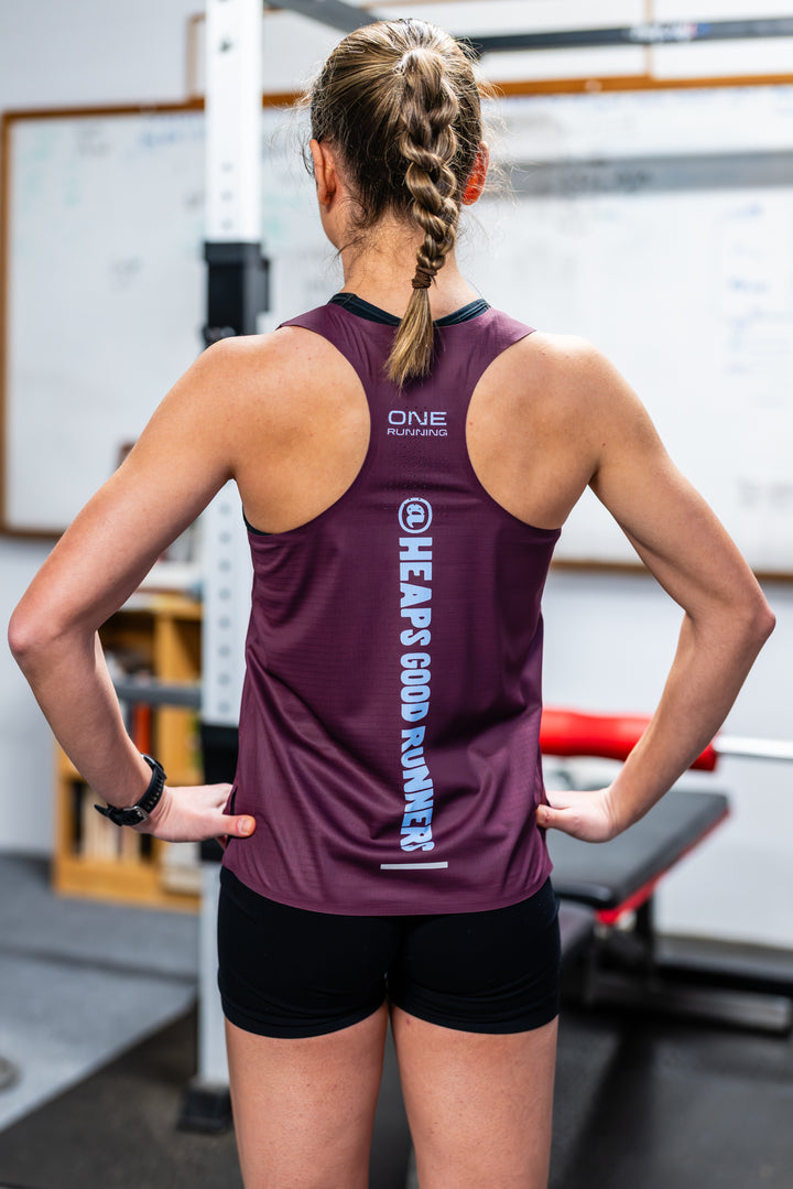 Victory Speed Tech Singlet For Women - @HeapsGoodRunners - Zinfandel