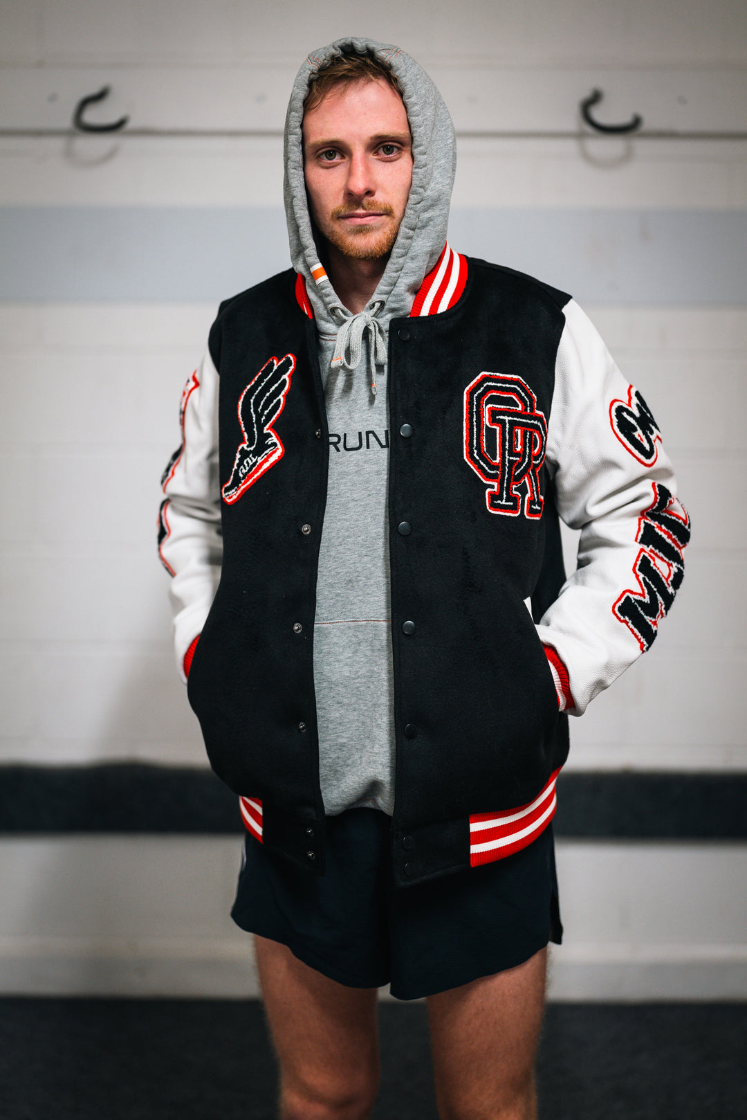 "MJC Trophy Room" Wool-Blend Felt and Leather Varsity Jacket SS24