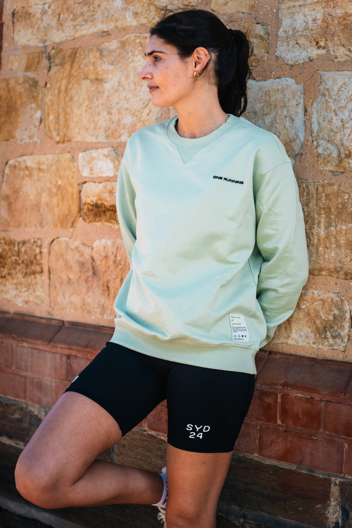 Clubroom Crewneck Mint Small logo (plain back)