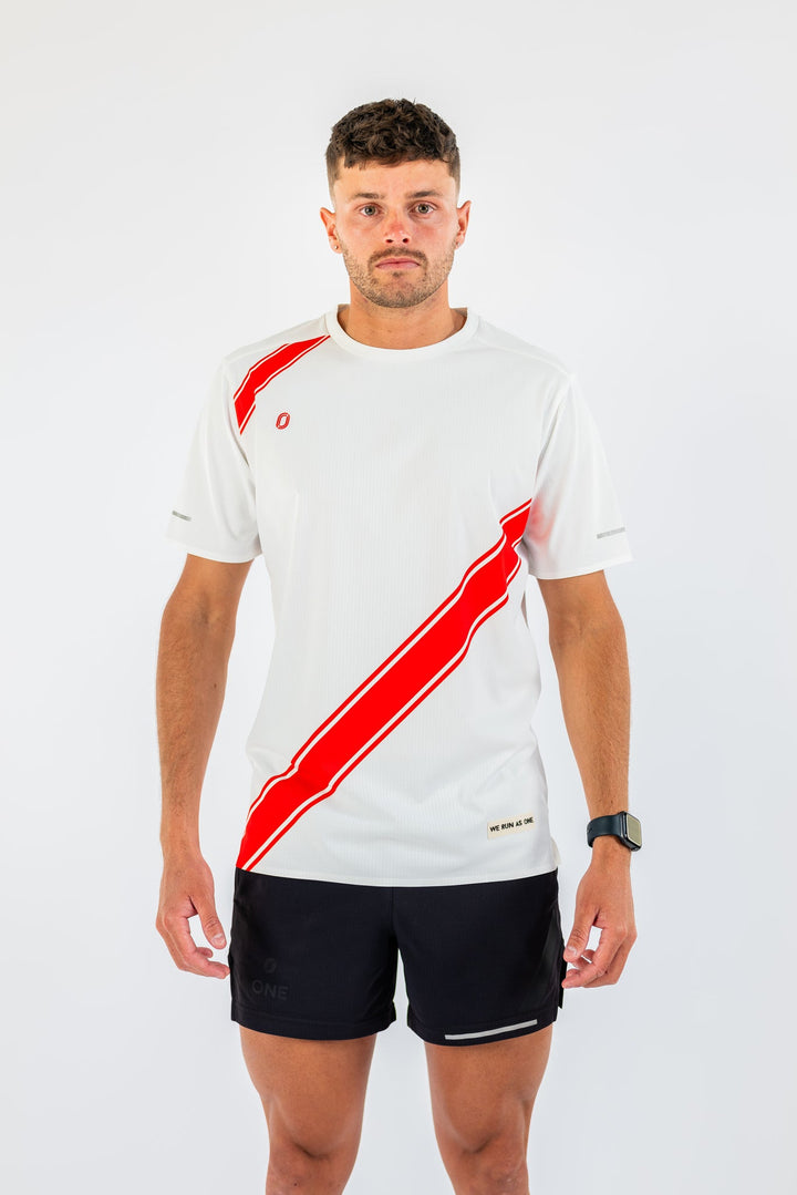 Victory Speed Tech Tee Red & White For Men