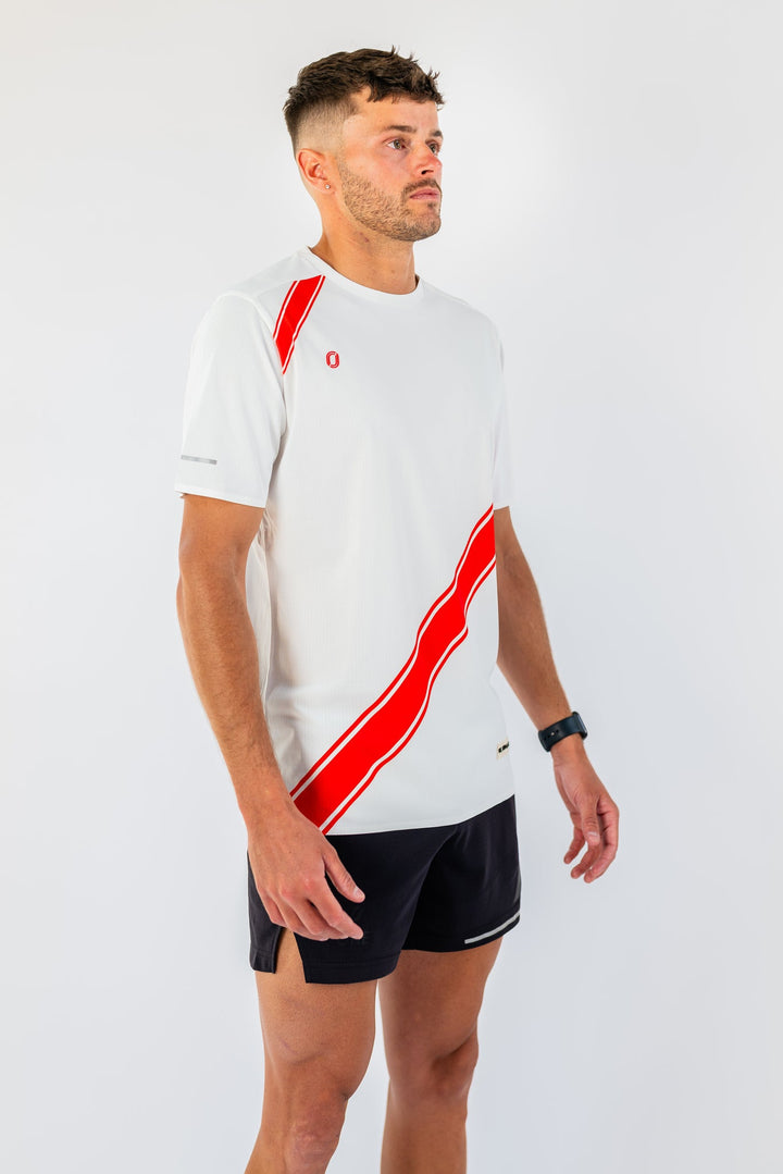 Victory Speed Tech Tee Red & White For Men