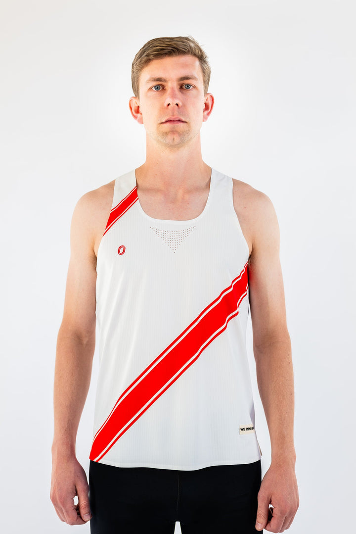 Victory Speed Tech Singlet Red & White For Men